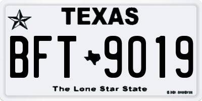 TX license plate BFT9019