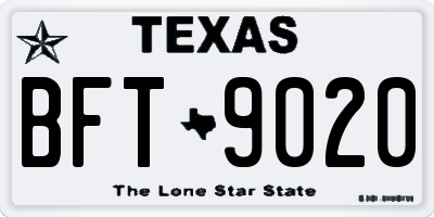 TX license plate BFT9020