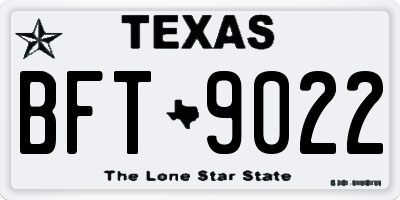TX license plate BFT9022