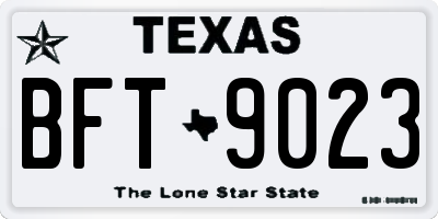 TX license plate BFT9023