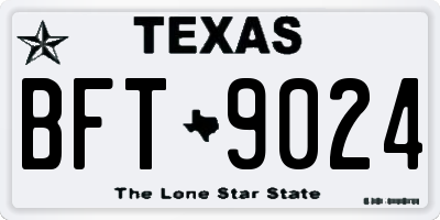 TX license plate BFT9024