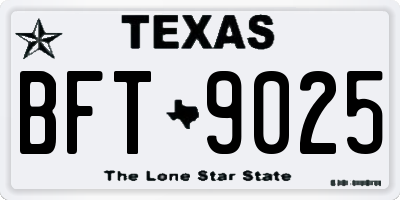 TX license plate BFT9025
