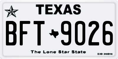 TX license plate BFT9026