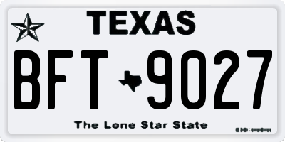 TX license plate BFT9027