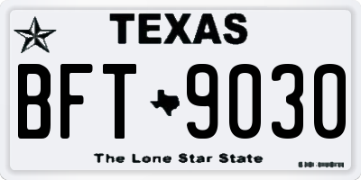 TX license plate BFT9030