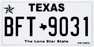 TX license plate BFT9031