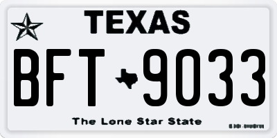 TX license plate BFT9033
