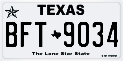 TX license plate BFT9034