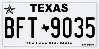 TX license plate BFT9035