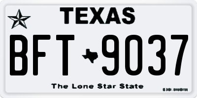 TX license plate BFT9037