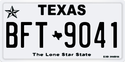 TX license plate BFT9041