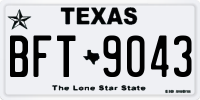 TX license plate BFT9043