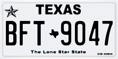 TX license plate BFT9047