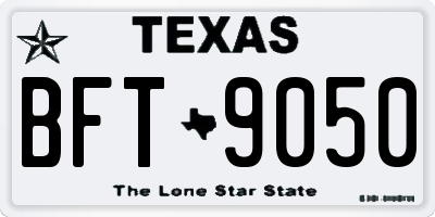 TX license plate BFT9050