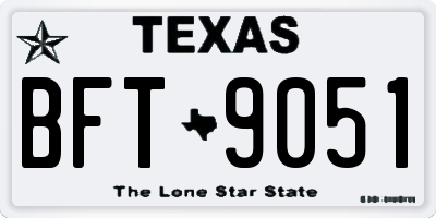 TX license plate BFT9051