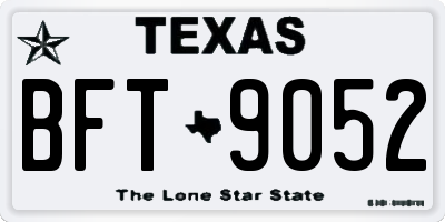 TX license plate BFT9052