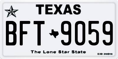 TX license plate BFT9059
