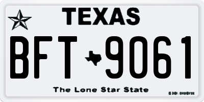 TX license plate BFT9061