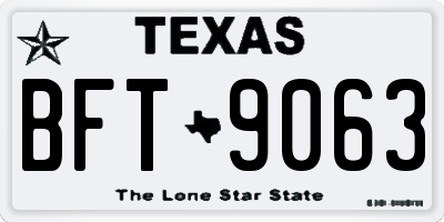 TX license plate BFT9063