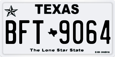 TX license plate BFT9064