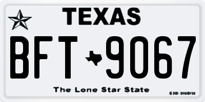 TX license plate BFT9067