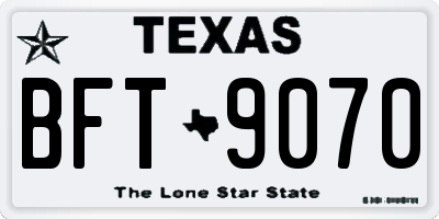 TX license plate BFT9070