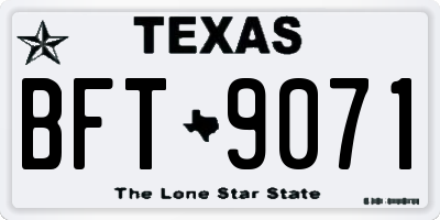 TX license plate BFT9071