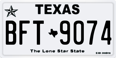 TX license plate BFT9074