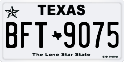 TX license plate BFT9075