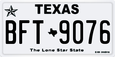 TX license plate BFT9076