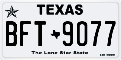 TX license plate BFT9077