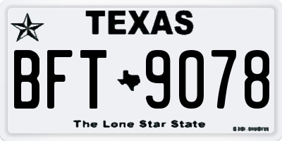 TX license plate BFT9078