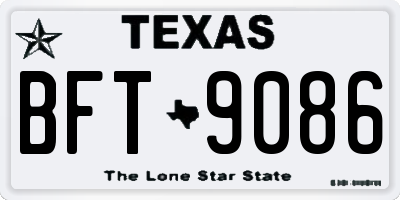 TX license plate BFT9086