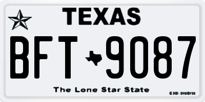 TX license plate BFT9087