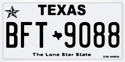 TX license plate BFT9088
