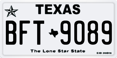 TX license plate BFT9089