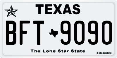 TX license plate BFT9090