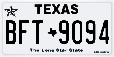 TX license plate BFT9094