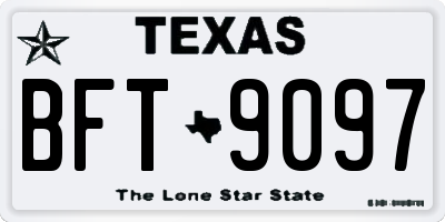 TX license plate BFT9097