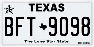 TX license plate BFT9098