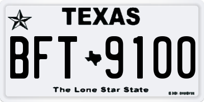 TX license plate BFT9100