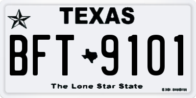 TX license plate BFT9101