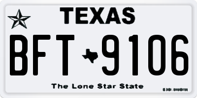 TX license plate BFT9106
