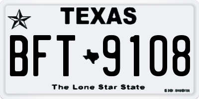 TX license plate BFT9108