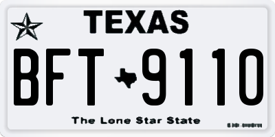 TX license plate BFT9110