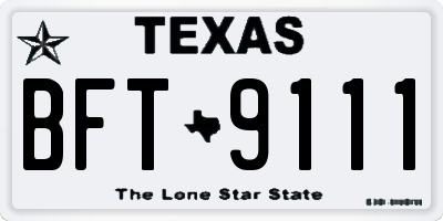 TX license plate BFT9111