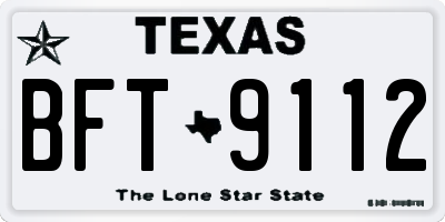 TX license plate BFT9112
