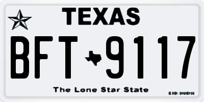 TX license plate BFT9117