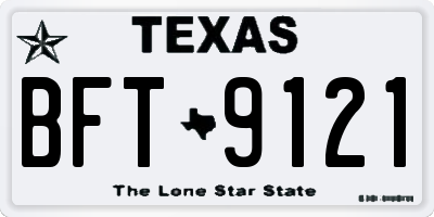 TX license plate BFT9121