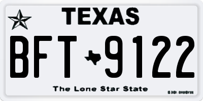 TX license plate BFT9122